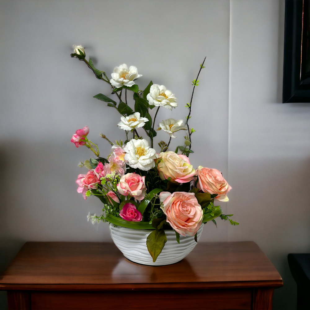 Elegant Harmony-Silk Flowers Arrangement 14