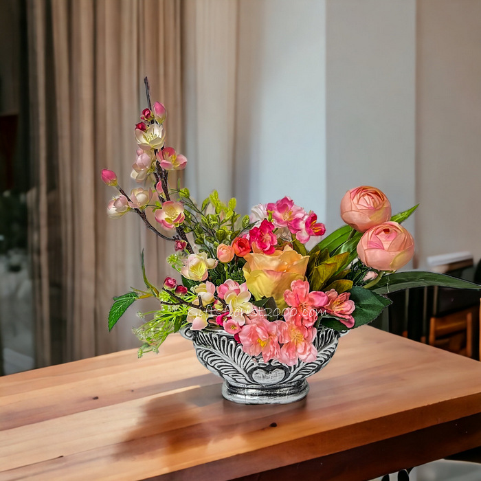 Cherry Blossom & Rose-Silk Flowers Arrangement 23