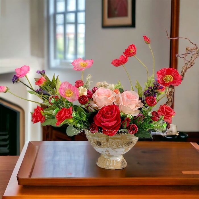 Beautiful Roses-Silk Flowers Arrangement 25