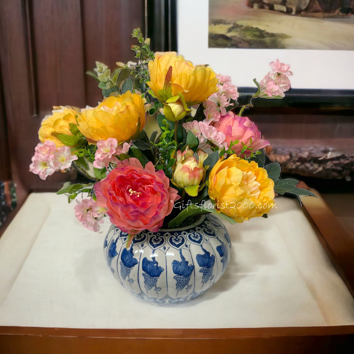 Best Feng Shui Peony-Silk Flowers Arrangement 2