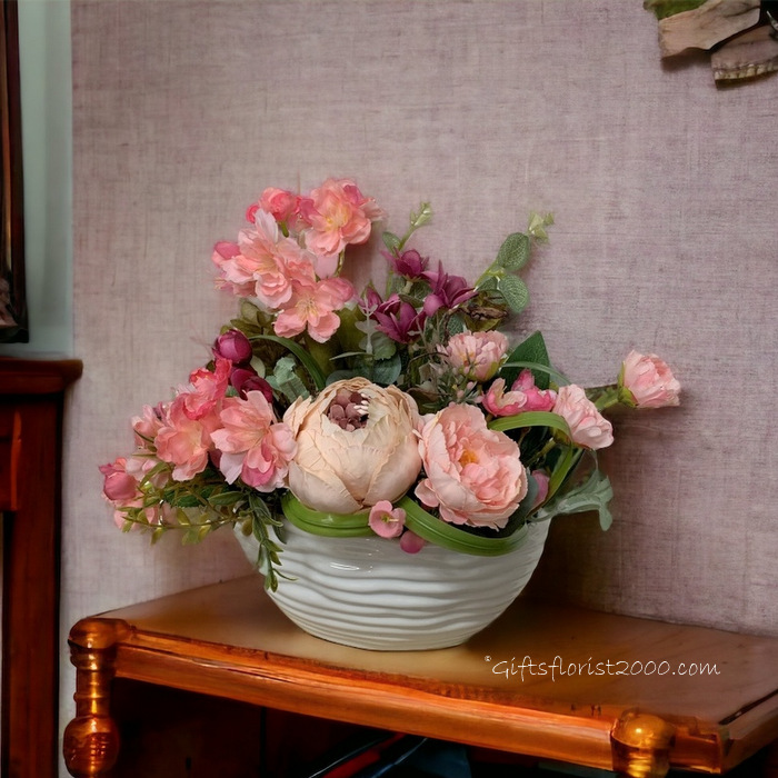 Cherry Blossom & Peony-Silk Flowers Arrangement 36