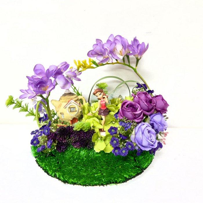Fairy Garden-Silk Flowers Arrangement 3