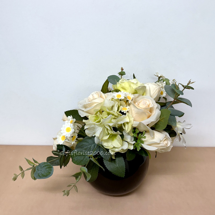 Classic White-Silk Flowers Arrangement 57