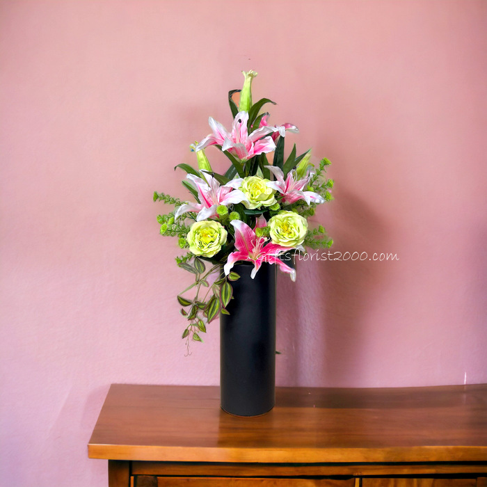 Lily Elegance in Bloom-Silk Flowers Arrangement 60