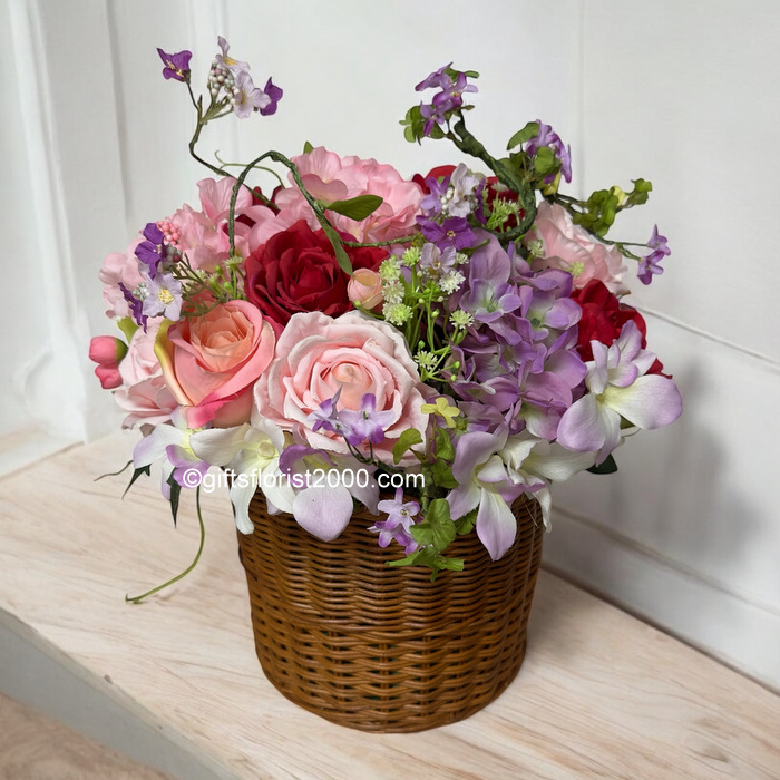 Centerpiece In Green-Silk Flowers Arrangement 6