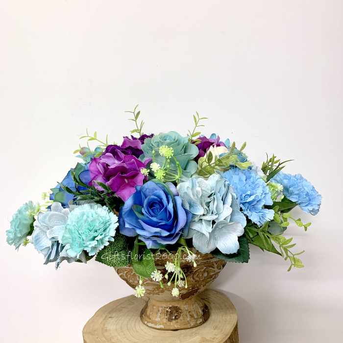 Blue Centerpiece Arrangement-Silk Flowers Arrangement 8