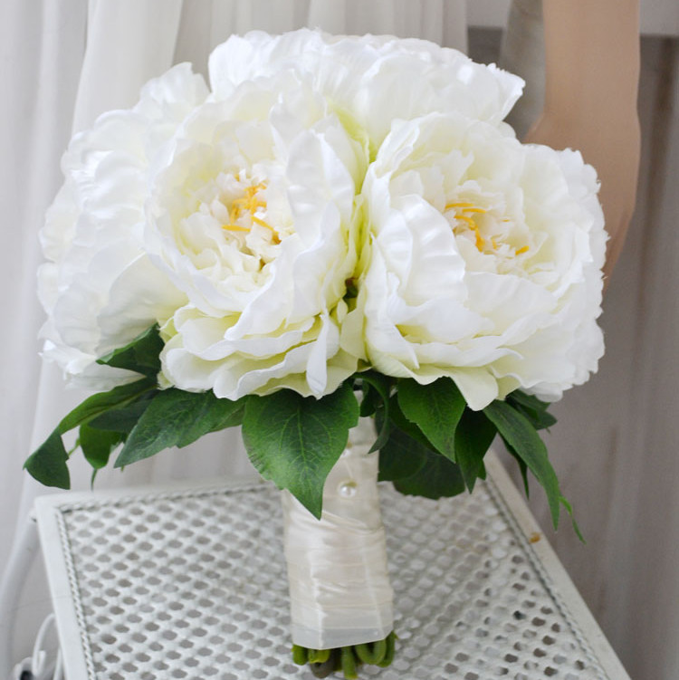 Full Bloom Silk Flowers Bouquet-Peony 2