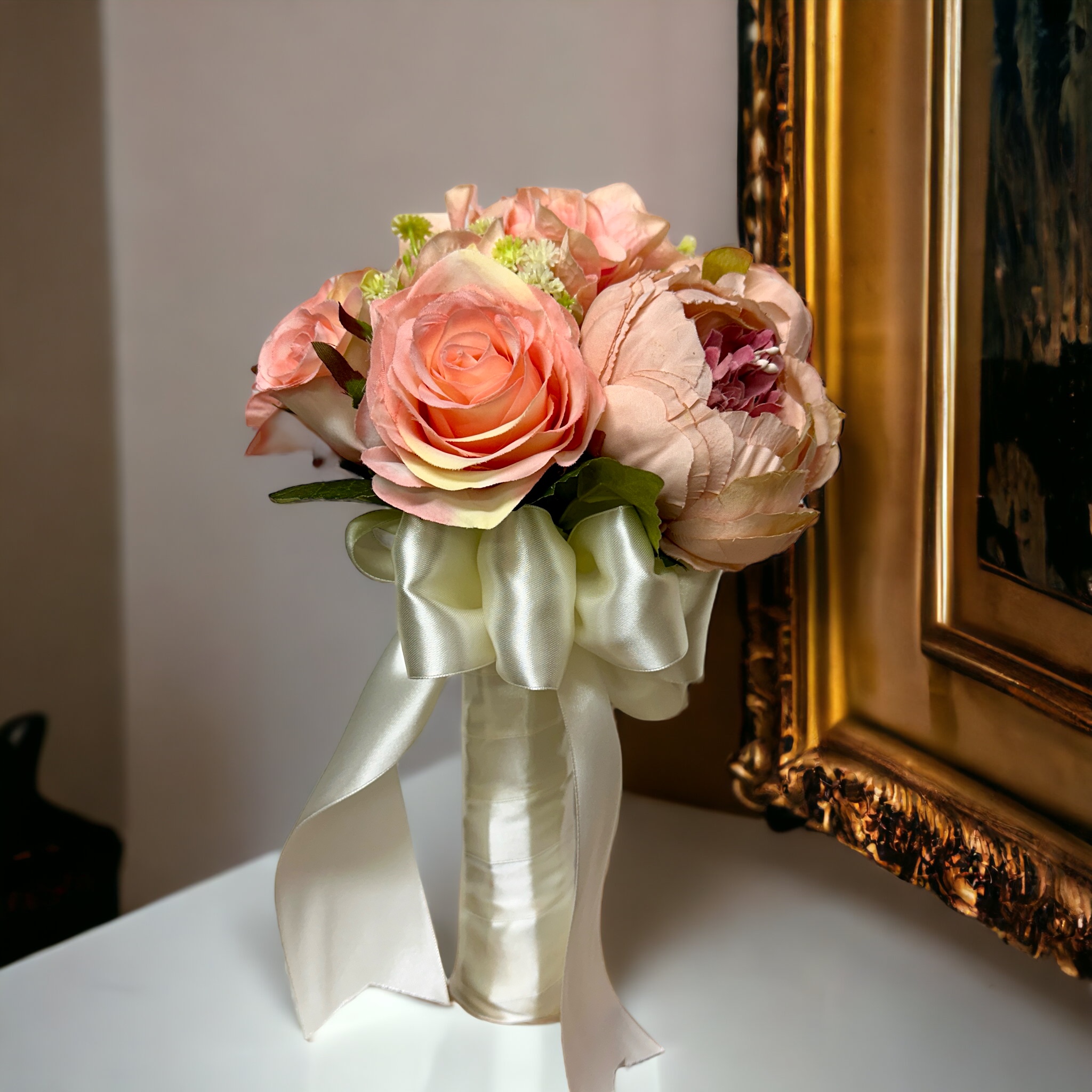 Classic Beauty Silk Flowers Bouquet-Peony 5