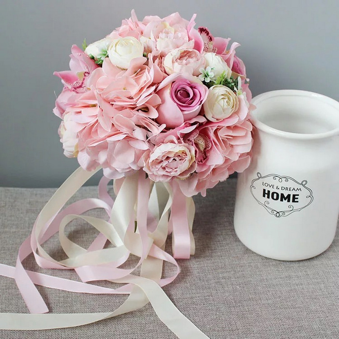 Ranunculus & Roses Silk Flowers Bouquet