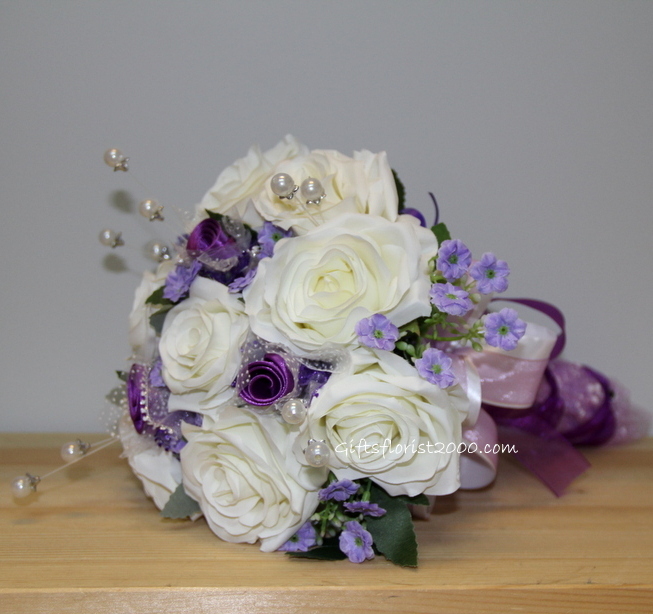 Decorated With Pearl-Silk Roses Bouquet 1