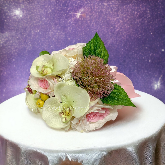 Orchid and Rose-Silk Roses Bouquet 19