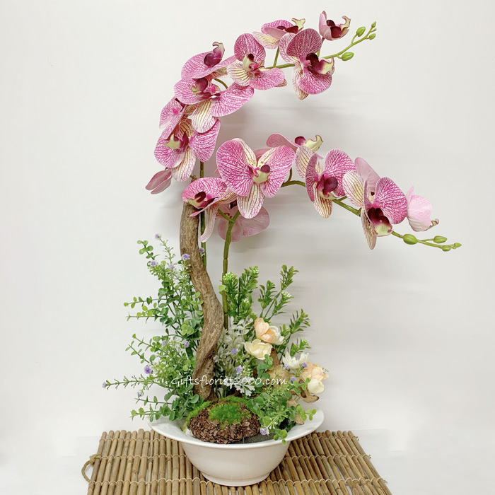 Beautiful Pink-Silk Orchid Arrangement 4