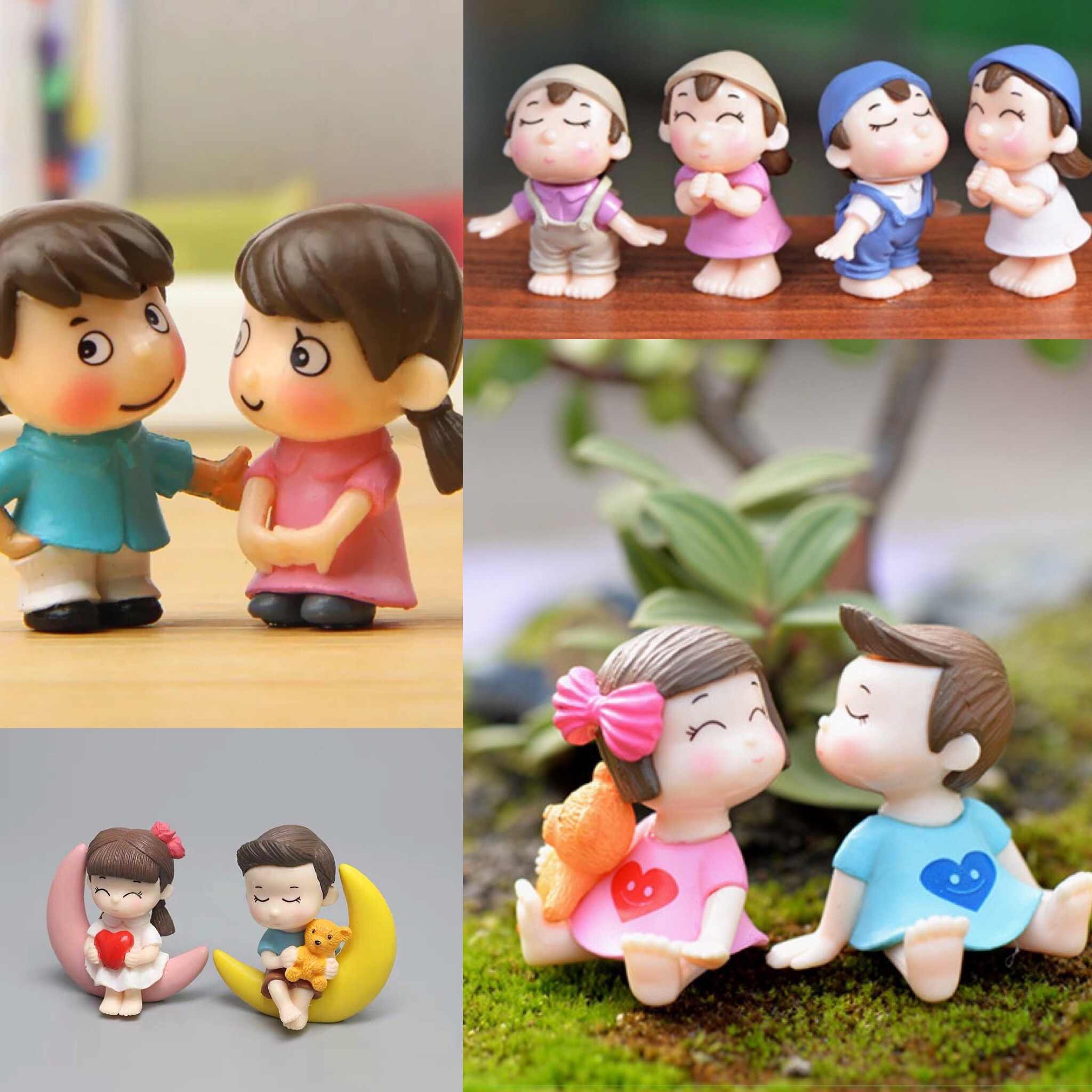 Miniature Couple Figurines-Terrarium Accessories-Cake Topper