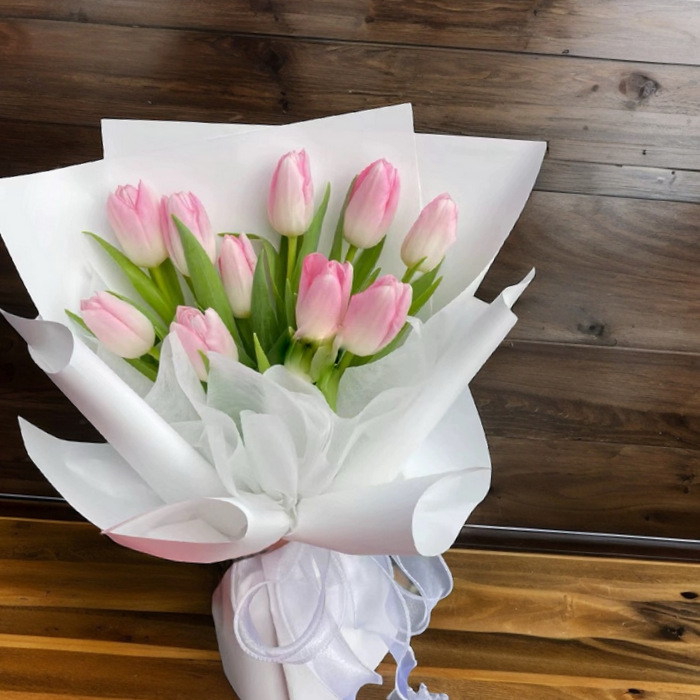 10 Stalks Pink Tulip Bouquet-TB6