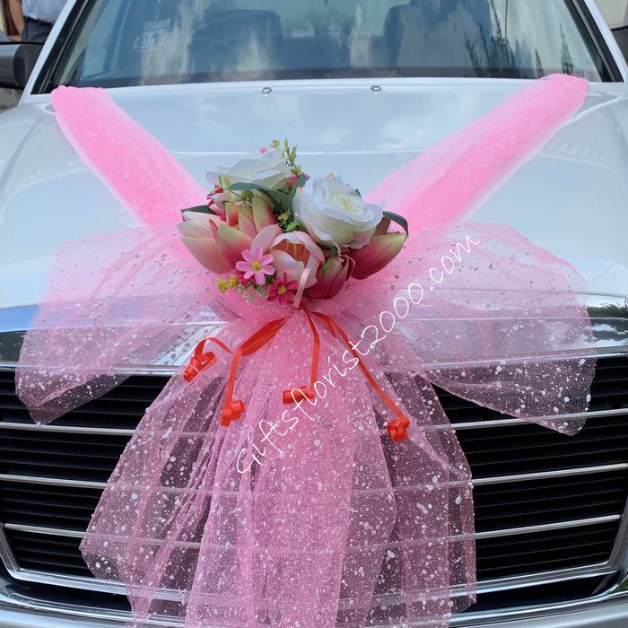 Bridal Car Decoration 25-Artificial Roses & Tulips