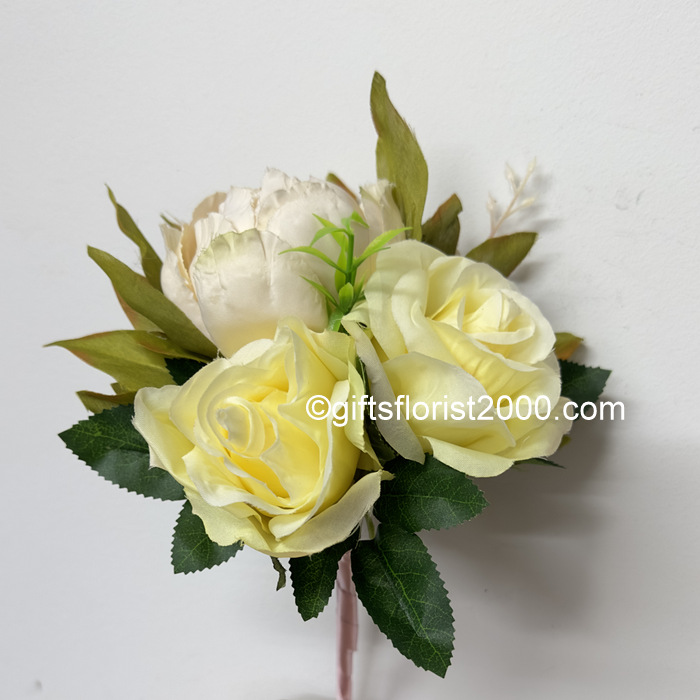 Bridal Car Decoration 2-Champagne Silk Roses