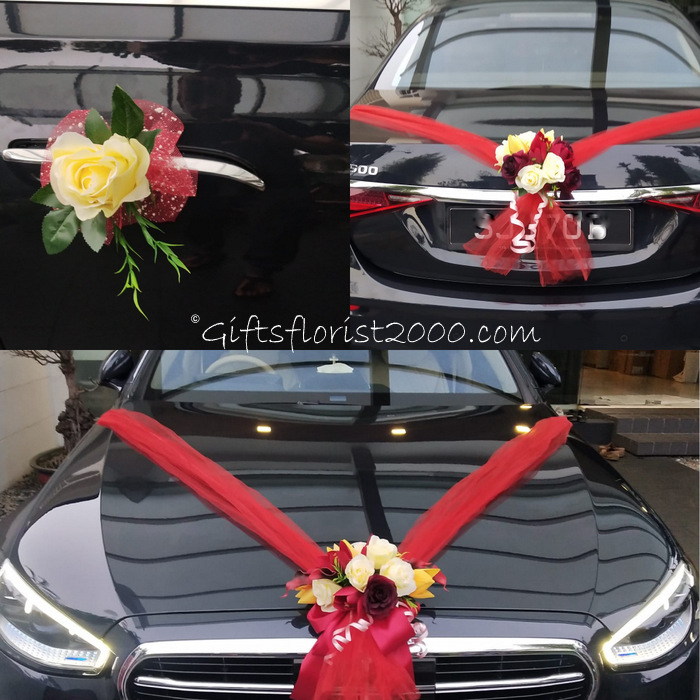 Bridal Car Decoration 9-Traditional Red