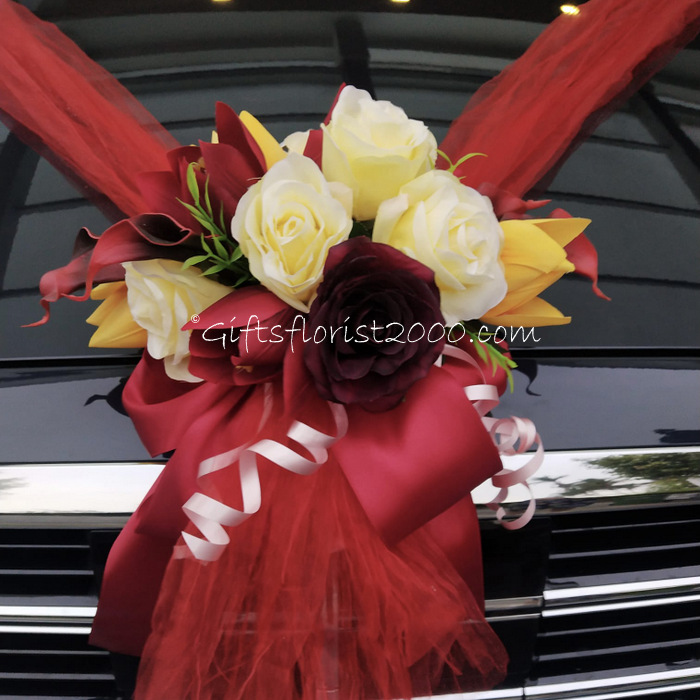 Bridal Car Decoration 9-Traditional Red
